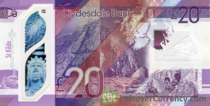 Clydesdale Bank 20 Pounds banknote (2019 series)