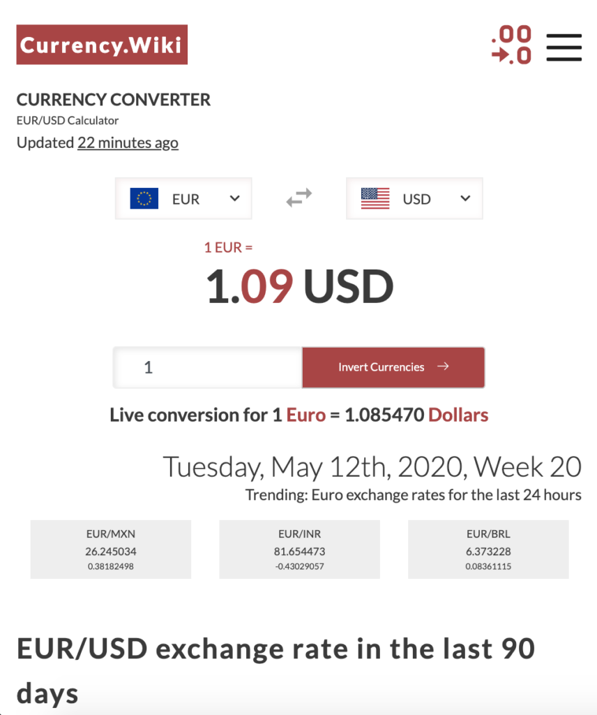 currency calculator example