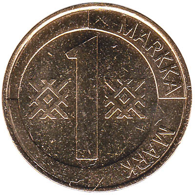1 markka coin Finland (aluminium bronze)