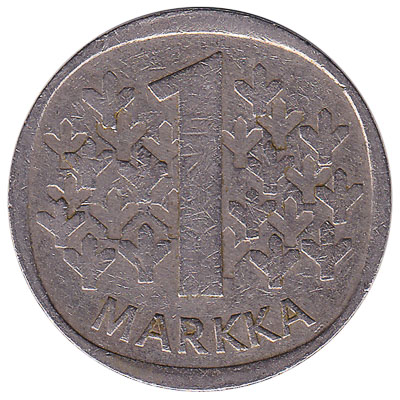 1 markka coin Finland (cupronickel)