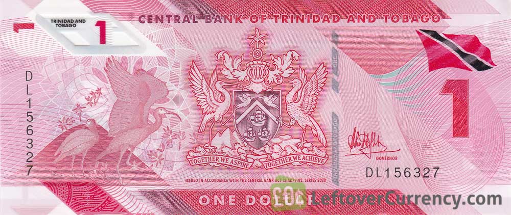 TRINIDAD 1 Dollar Banknote World Paper Money UNC Currency Pick p46 Ibis Bird 
