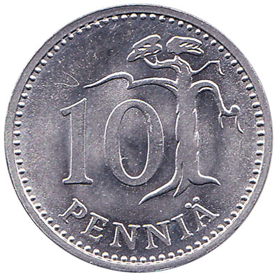 10 pennia coin Finland (aluminium)