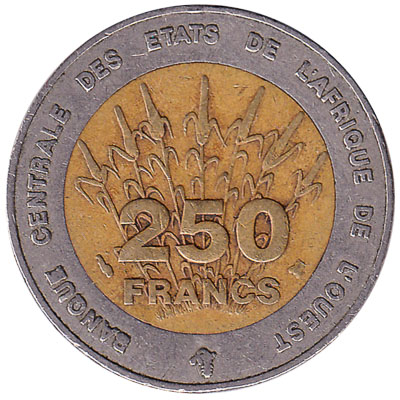 250 FCFA coin West Africa