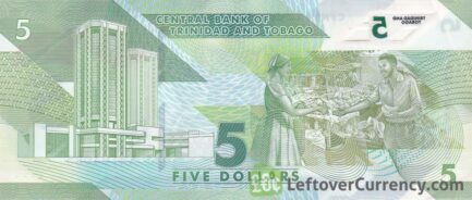 5 Trinidad and Tobago Dollars polymer banknote 2019 series reverse