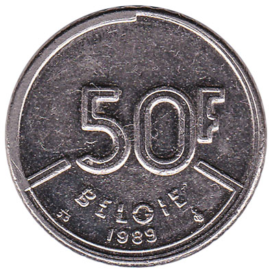 50 Belgian Francs coin (Baudouin)