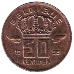 50 Centimes coin Belgium (Miner)