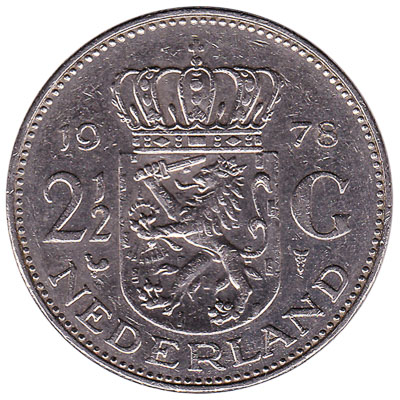 2 1/2 gulden coin (Juliana)