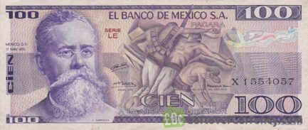 100 old Mexican Pesos banknote (Venustiano Carranza)