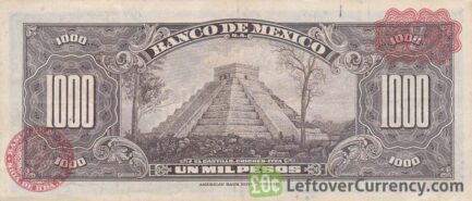 1000 old Mexican Pesos banknote (Cuauhtémoc)