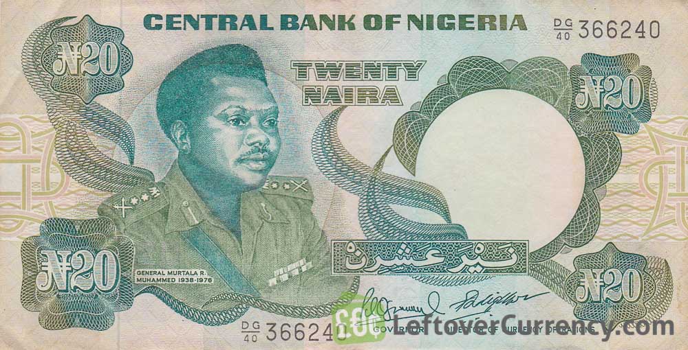 20 Nigerian Naira paper banknote (General Murtala Muhammed)