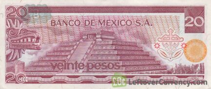 20 old Mexican Pesos banknote (José María Morelos)