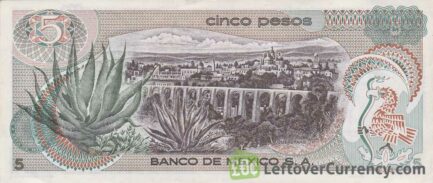5 old Mexican Pesos banknote (Josefa Ortiz de Domínguez)