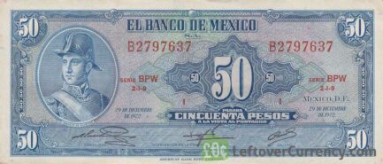 50 old Mexican Pesos banknote (Ignacio Allende)