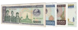 current Lao Kip banknotes