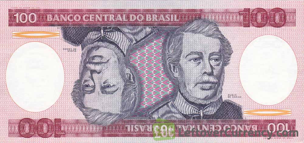 100 Brazilian Cruzeiros banknote (Duque de Caxias) obverse