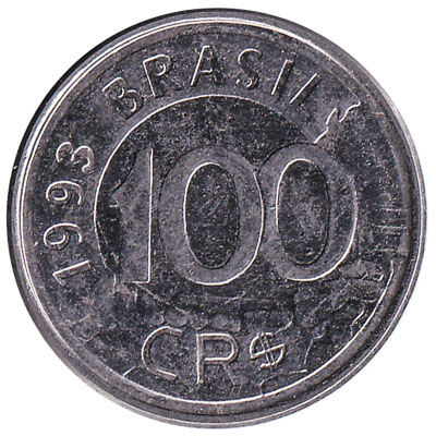 100 Cruzeiros Reais coin Brazil