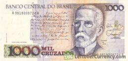 1000 Brazilian Cruzados banknote (Machado de Assis)