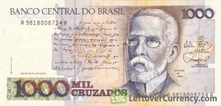 1000 Brazilian Cruzados banknote (Machado de Assis)