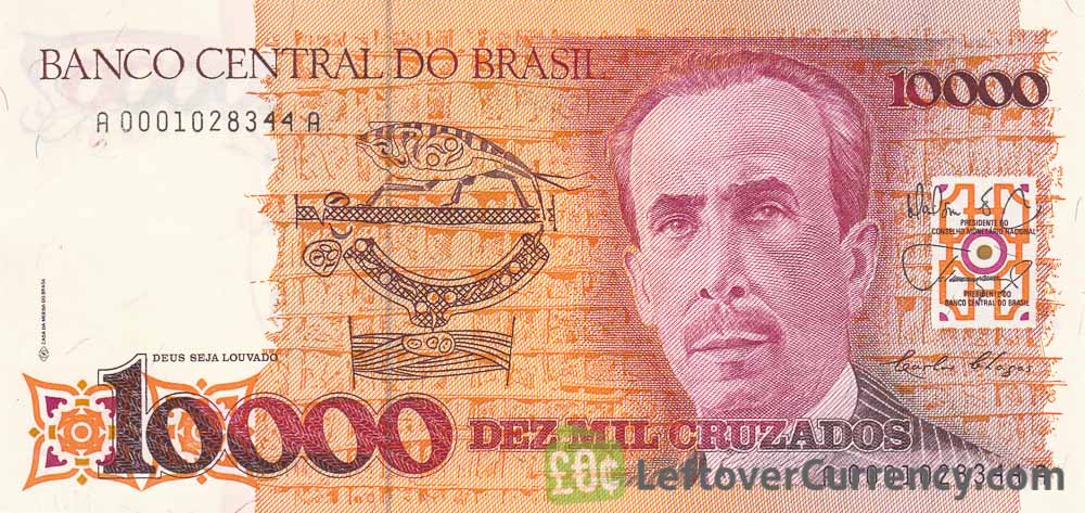 10000 Brazilian Cruzados banknote (Carlos Chagas)