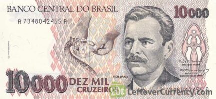10,000 Brazilian Cruzeiros banknote (Vital Brazil)