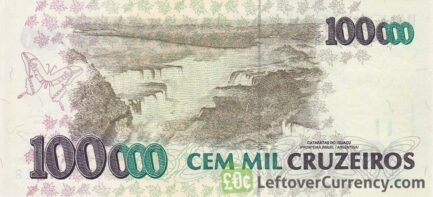100,000 Brazilian Cruzeiros banknote (Hummingbird)