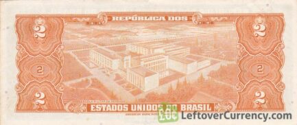 2 Brazilian Cruzeiros banknote (Duque de Caxias blue type)