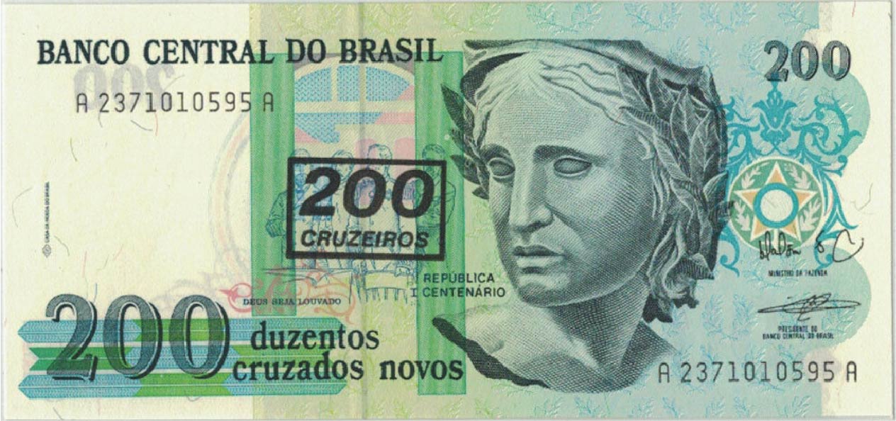 200 Cruzados Novos banknote (República I Centenário)