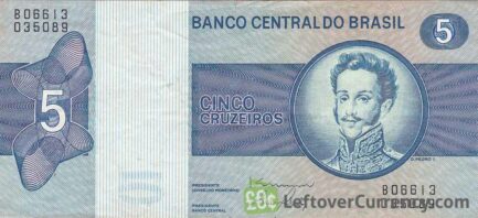 5 Brazilian Cruzeiros banknote (Dom Pedro I) obverse