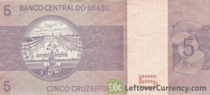 5 Brazilian Cruzeiros banknote (Dom Pedro I) reverse