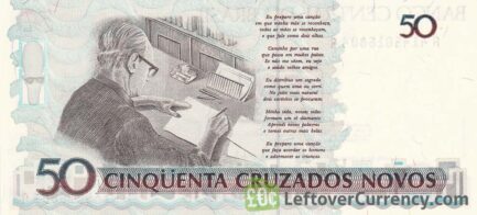 50 Cruzados Novos banknote (Drummond de Andrade)