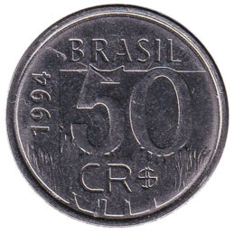50 Cruzeiros Reais coin Brazil