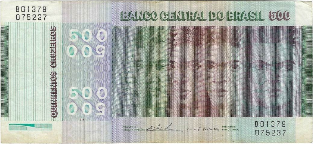 500 Brazilian Cruzeiros banknote (150th Anniversary of Independence)