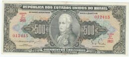 500 Brazilian Cruzeiros banknote (Dom João VI olive type)