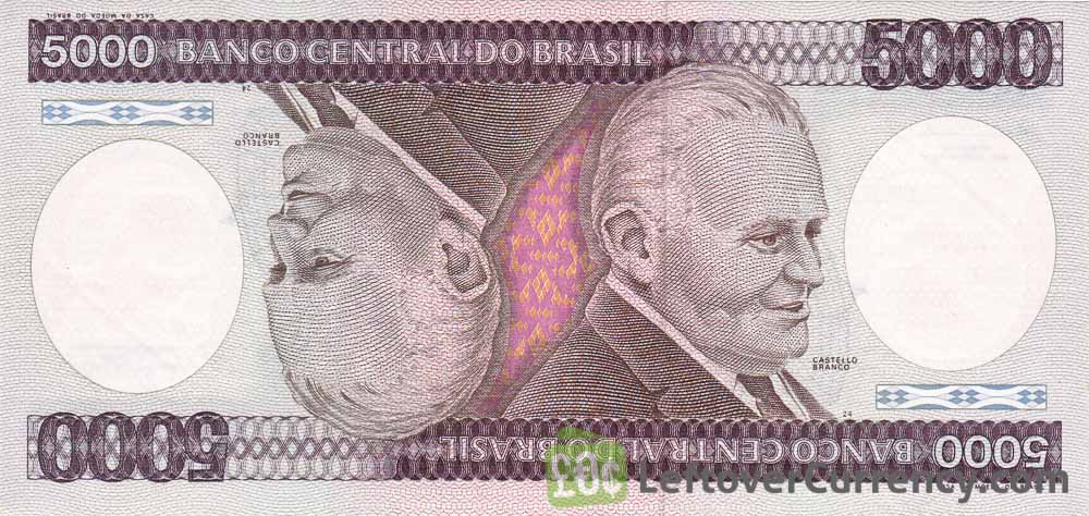 5,000 Brazilian Cruzeiros banknote (Castelo Branco)
