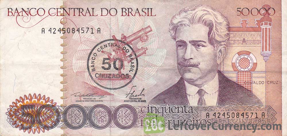 50,000 Brazilian Cruzeiros banknote (Oswaldo Cruz)