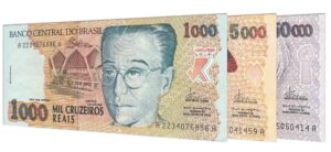 Brazilian Cruzeiro Real banknotes