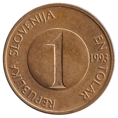 1 Slovenian Tolar coin