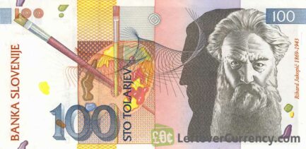 100 Slovenian Tolars banknote Rihard Jakopic obverse