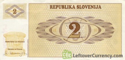 2 Slovenian Tolars banknote (Triglav mountain series) reverse