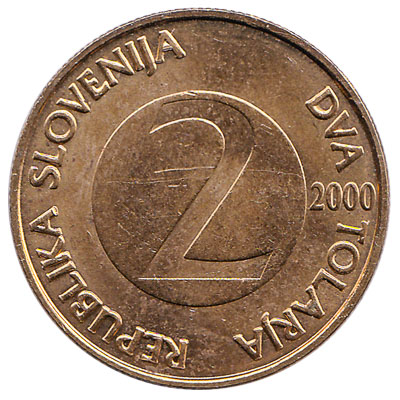 2 Slovenian Tolars coin