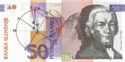 50 Slovenian Tolars banknote (Jurij Vega) obverse