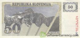 50 Slovenian Tolars banknote (Triglav mountain series) obverse