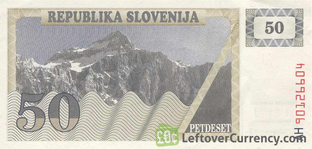 50 Slovenian Tolars banknote (Triglav mountain series) obverse