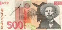 500 Slovenian Tolars banknote (Joze Plecnik) obverse