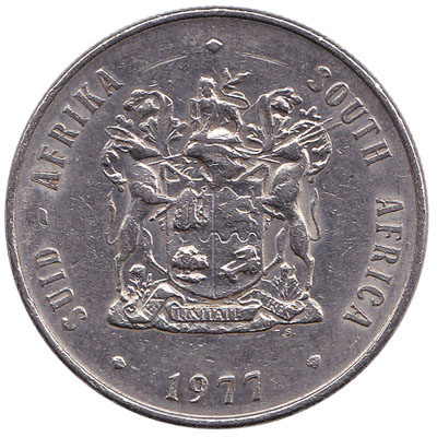 1 rand coin South Africa (large type)