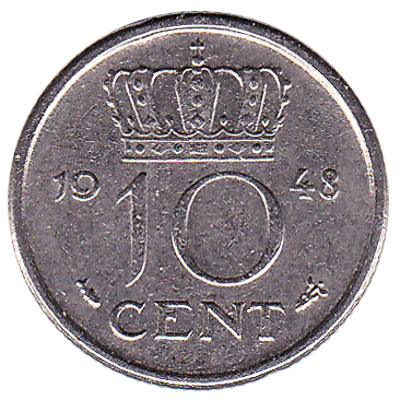 10 cent coin (Wilhelmina)