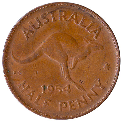 Australian half penny coin