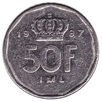 Luxembourg 50 francs coin