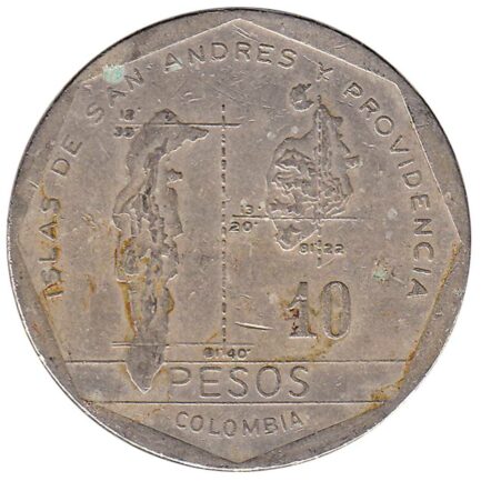 10 Pesos coin Colombia (Islas de San Andres y Providencia)