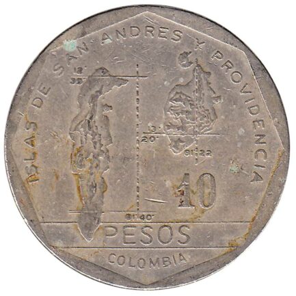 10 Pesos coin Colombia (Islas de San Andres y Providencia)